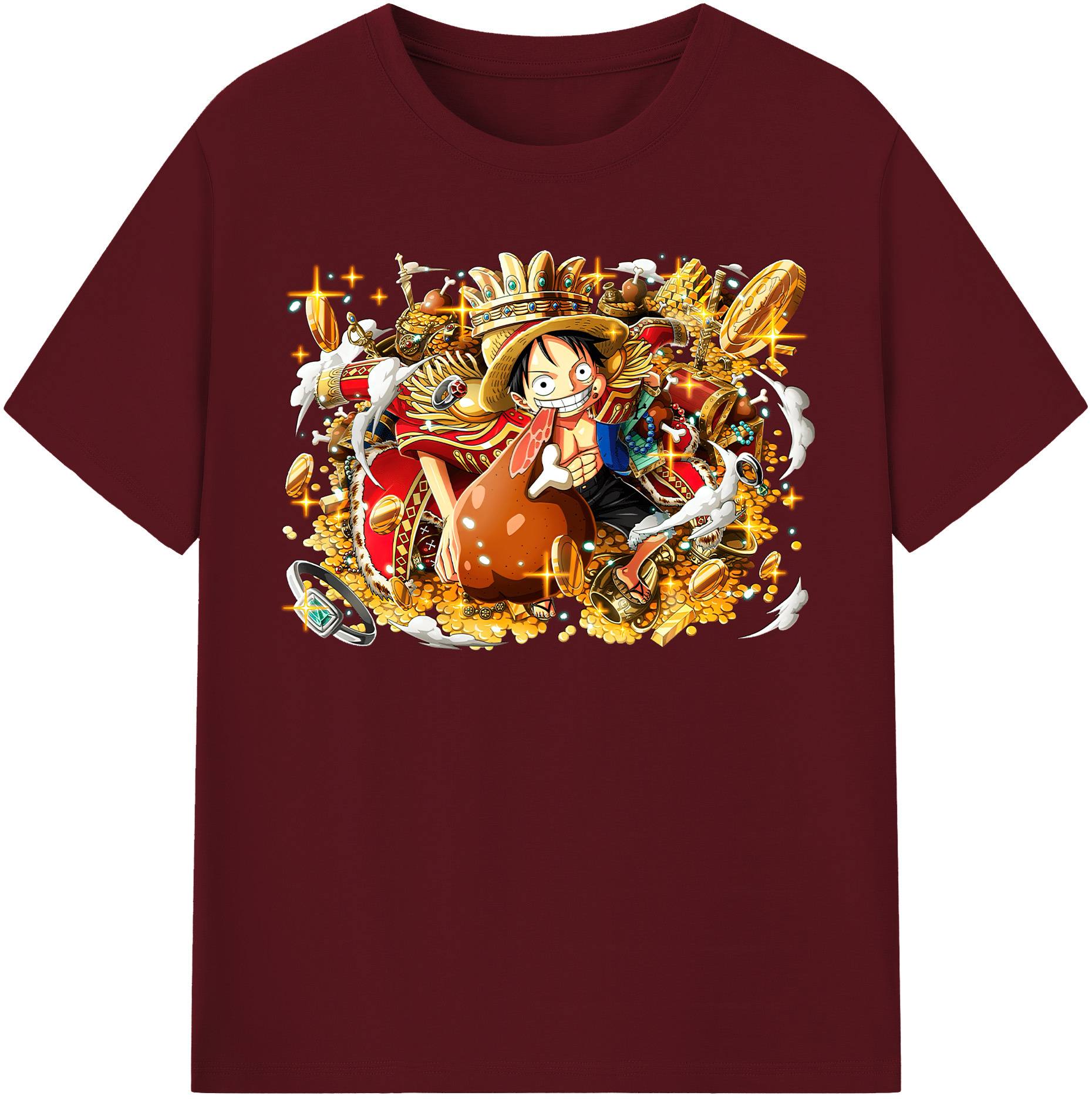 ワンピース モンキー・D・ルフィ ONE PIECE Monkey D. Luffy 綿100％半袖Tシャツ（フロントプリント）